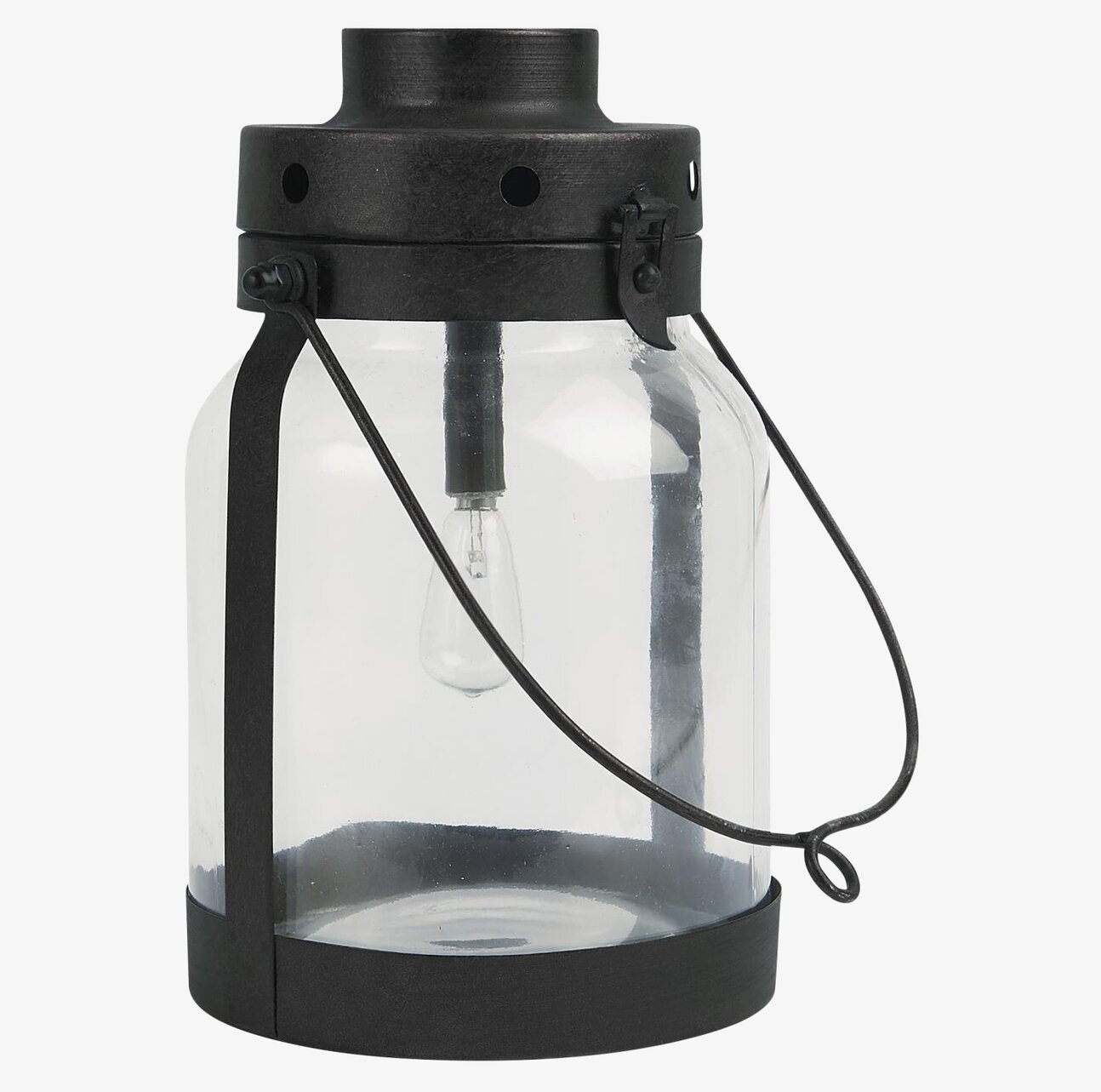 Lanterna LED Metall Svart från IB Laursen med glasbehållare
