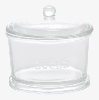Glasburk Socker från Strömshaga med tätslutande lock