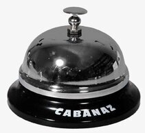 Bordsklocka svart från Cabanaz med retrodesign och kromad kupol