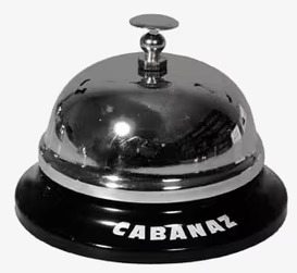 Bordsklocka svart från Cabanaz med retrodesign och kromad kupol