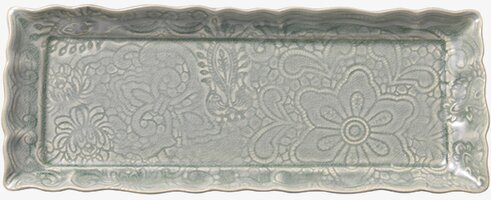 Fat Arabesque Antique från Sthål med grå-blå arabeskmönster