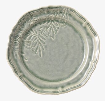Tallrik Arabesque Antique från Sthål med grönt reliefmönster