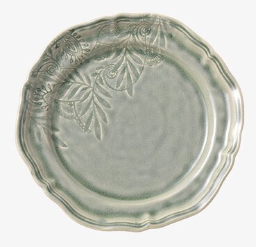 Tallrik Arabesque Antique från Sthål med grönt reliefmönster