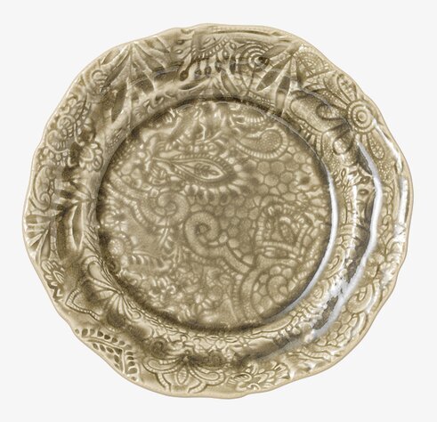 Assiett Arabesque Sand från Sthål med detaljerade mönster