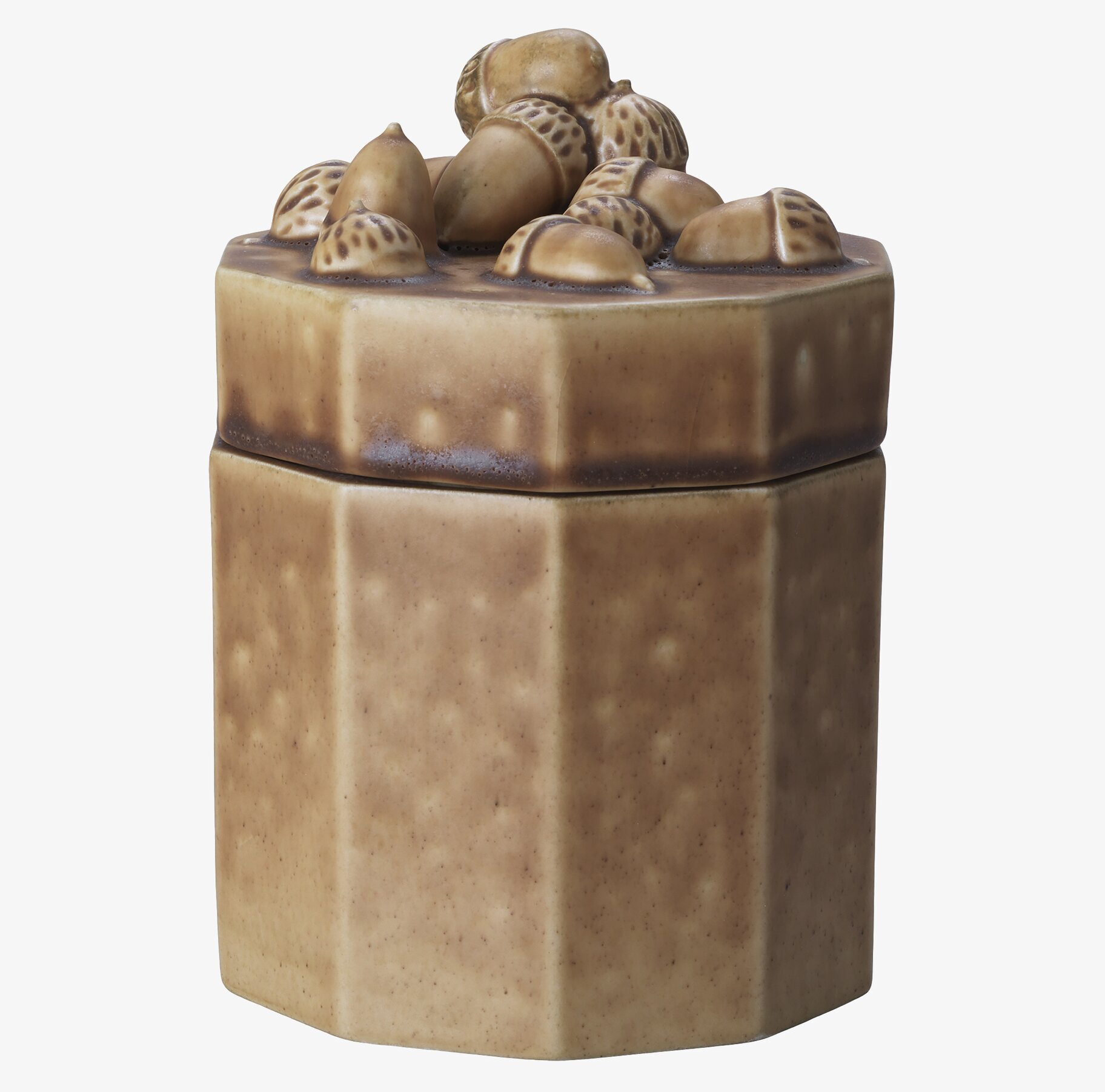 Lergodsask Glänta Ekollon från Sthål med ekollon och ekblad