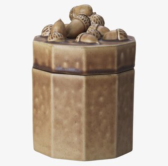 Lergodsask Glänta Ekollon från Sthål med ekollon och ekblad