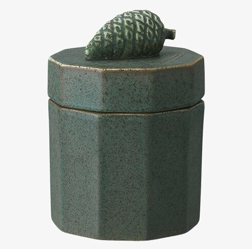 Lergodsask Glänta Tallkotte från Sthål med dekorativ kotte