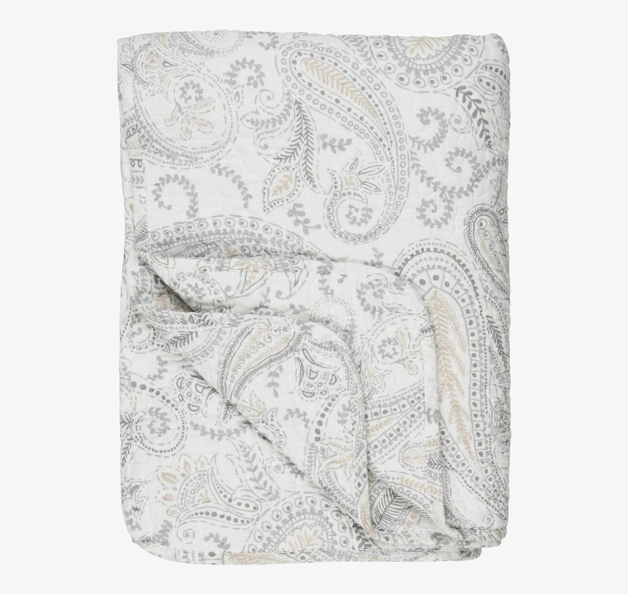 Pläd Vit/Beige Paisley från IB Laursen, visad hopvikt