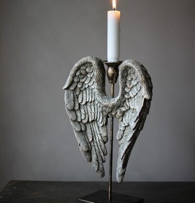 Angelwings Ljusstake Rustic från Majas Cottage med änglavingar