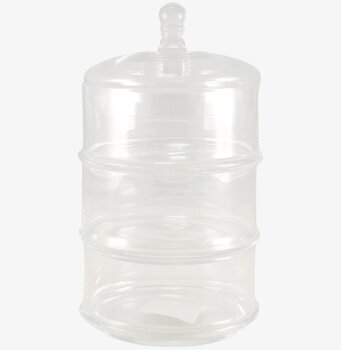 Tredelad Glasburk från Strömshaga i transparent glas