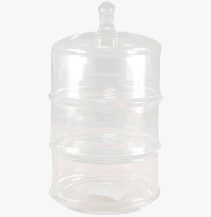 Tredelad Glasburk från Strömshaga i transparent glas