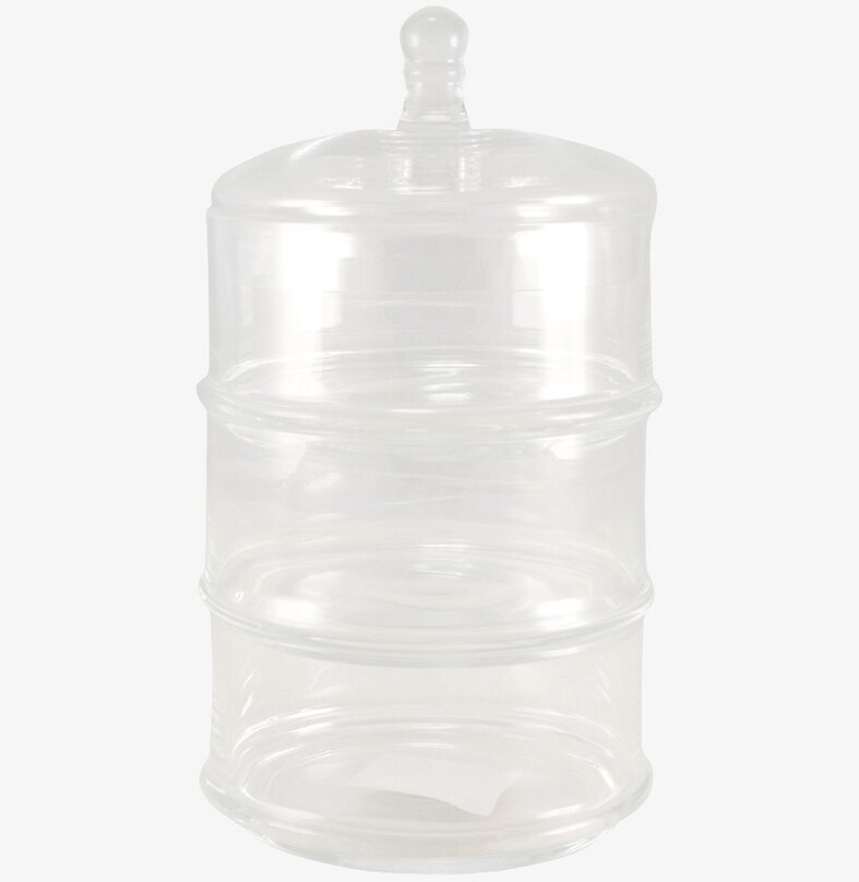 Tredelad Glasburk från Strömshaga i transparent glas