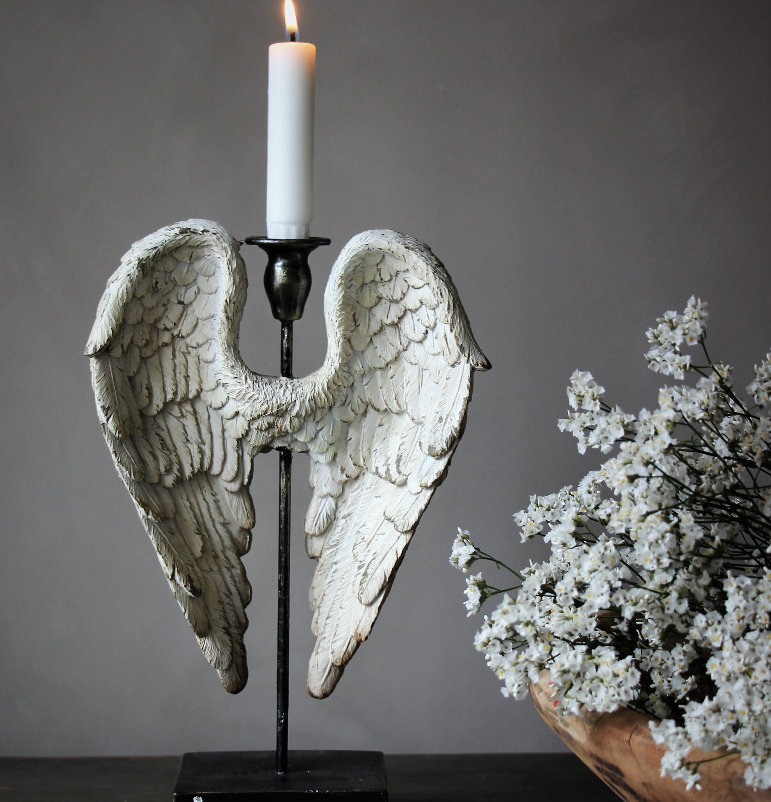 Angelwings Ljusstake Vintage från Majas Cottage på träyta