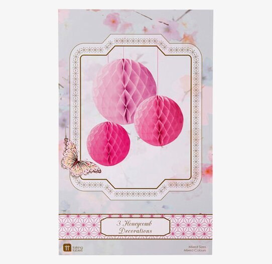 HoneyCombs Rosa 3-pack från Talking Tables i festlig miljö