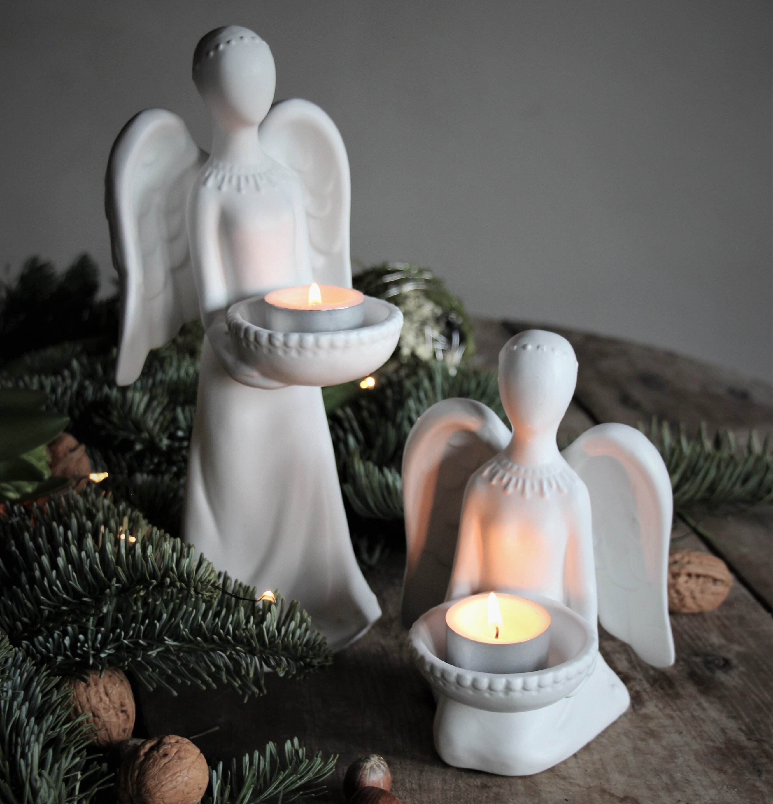 Skyddsängel Stående Vit Keramik från Majas Cottage