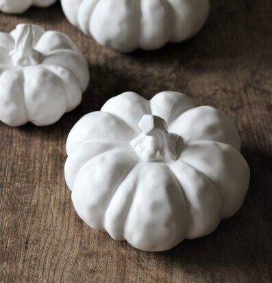 Pumpa Dekor Vit från Majas Cottage på rustik träyta