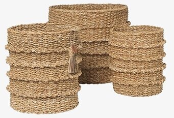 Korgar Set/3 Hogla Frej från Cozy Living i naturligt gräs