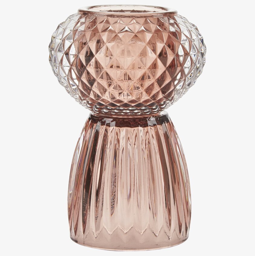 Ljushållare Rosa från Bahne i glas med elegant rosa design