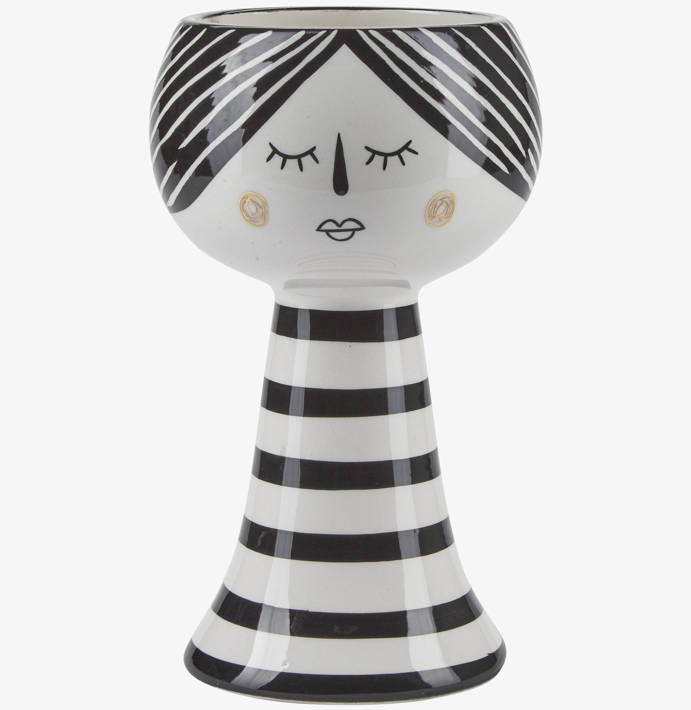 Blomkruka Ansikte Svart/Vit från Bahne med ansiktsmotiv