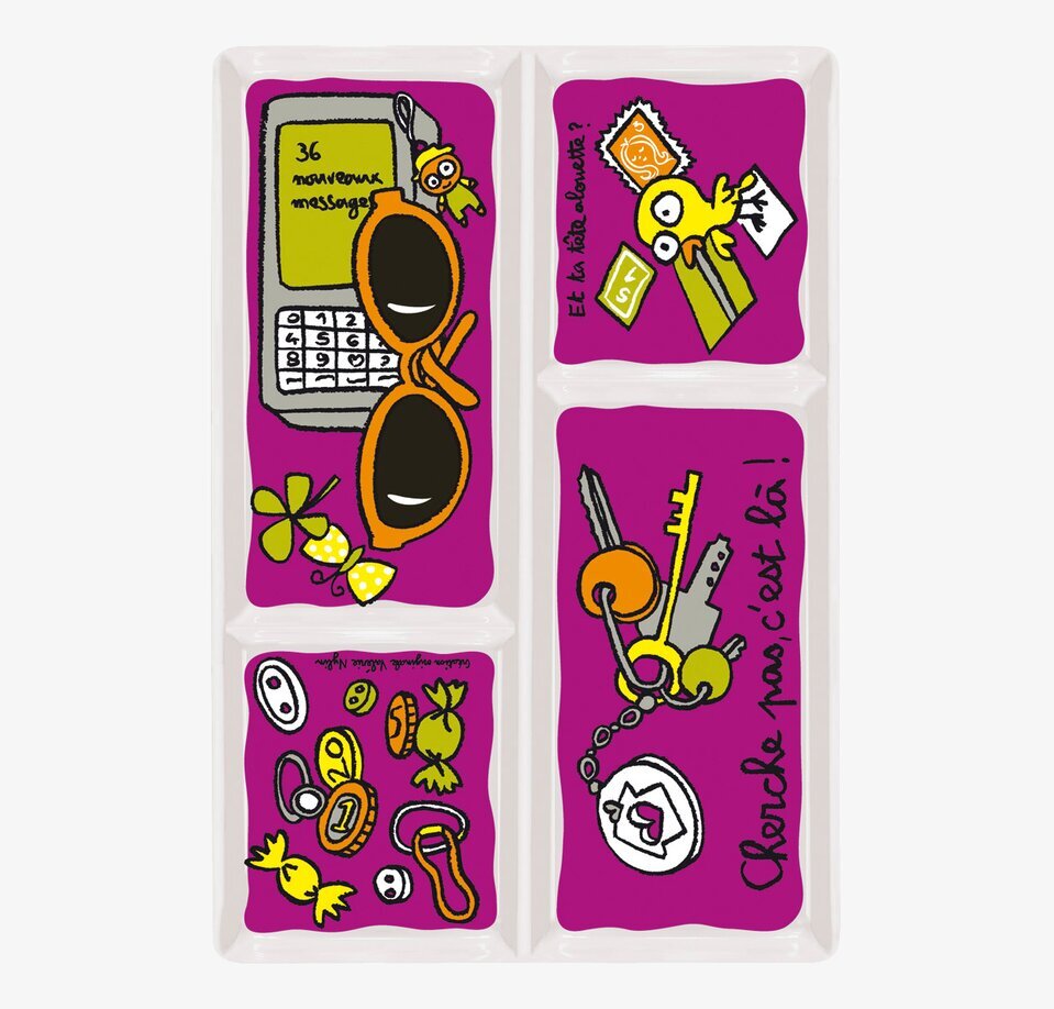 Keramikfat med fack från Derriére la porte med fyra fack