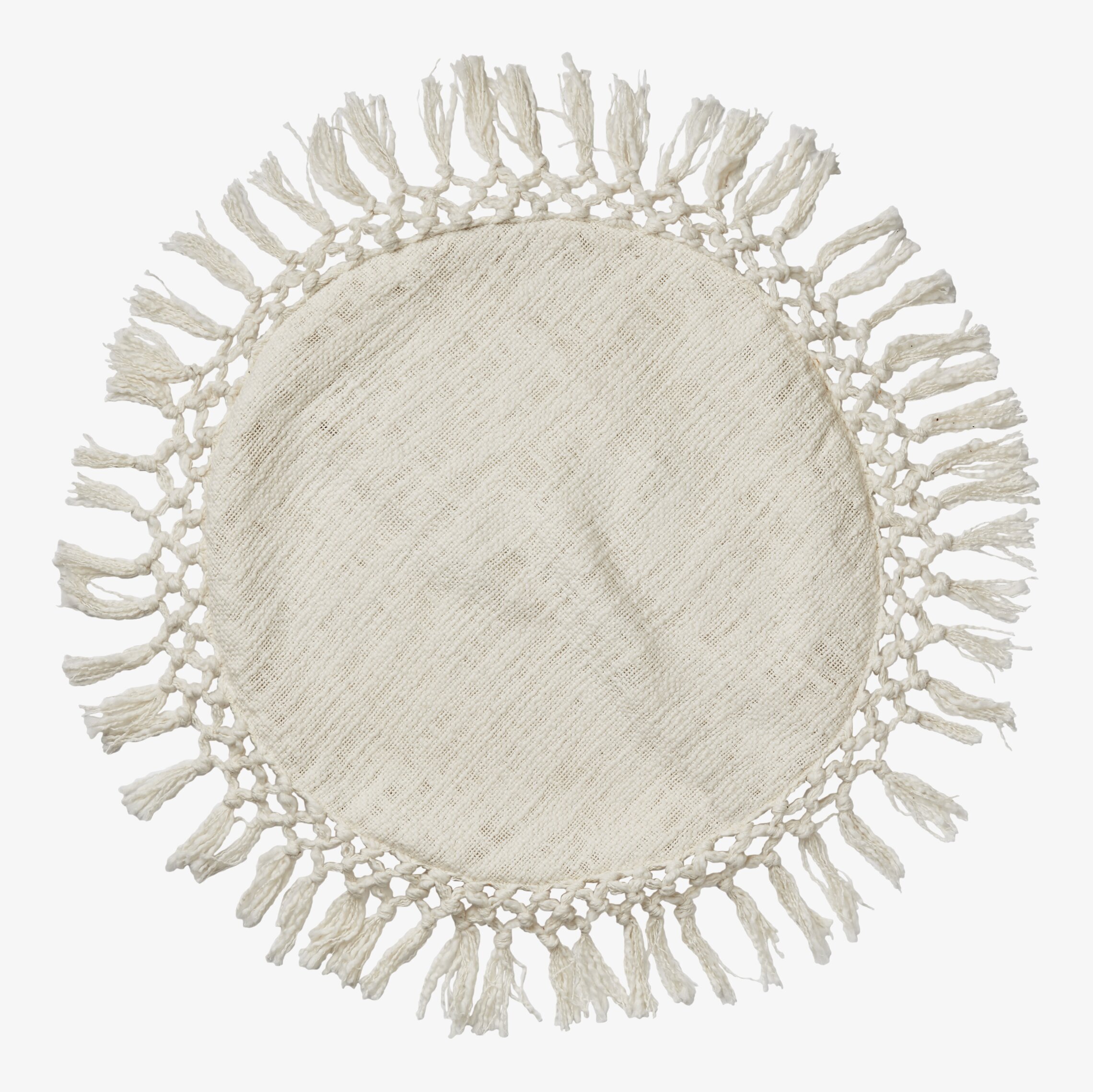 Kudde Fernando Elfenben från Affari med dekorativa fransar