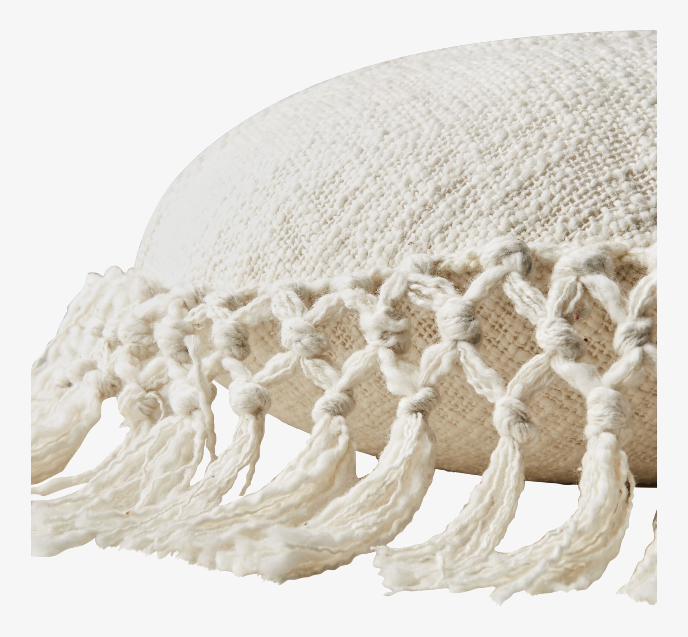 Kudde Fernando Elfenben från Affari med dekorativa fransar