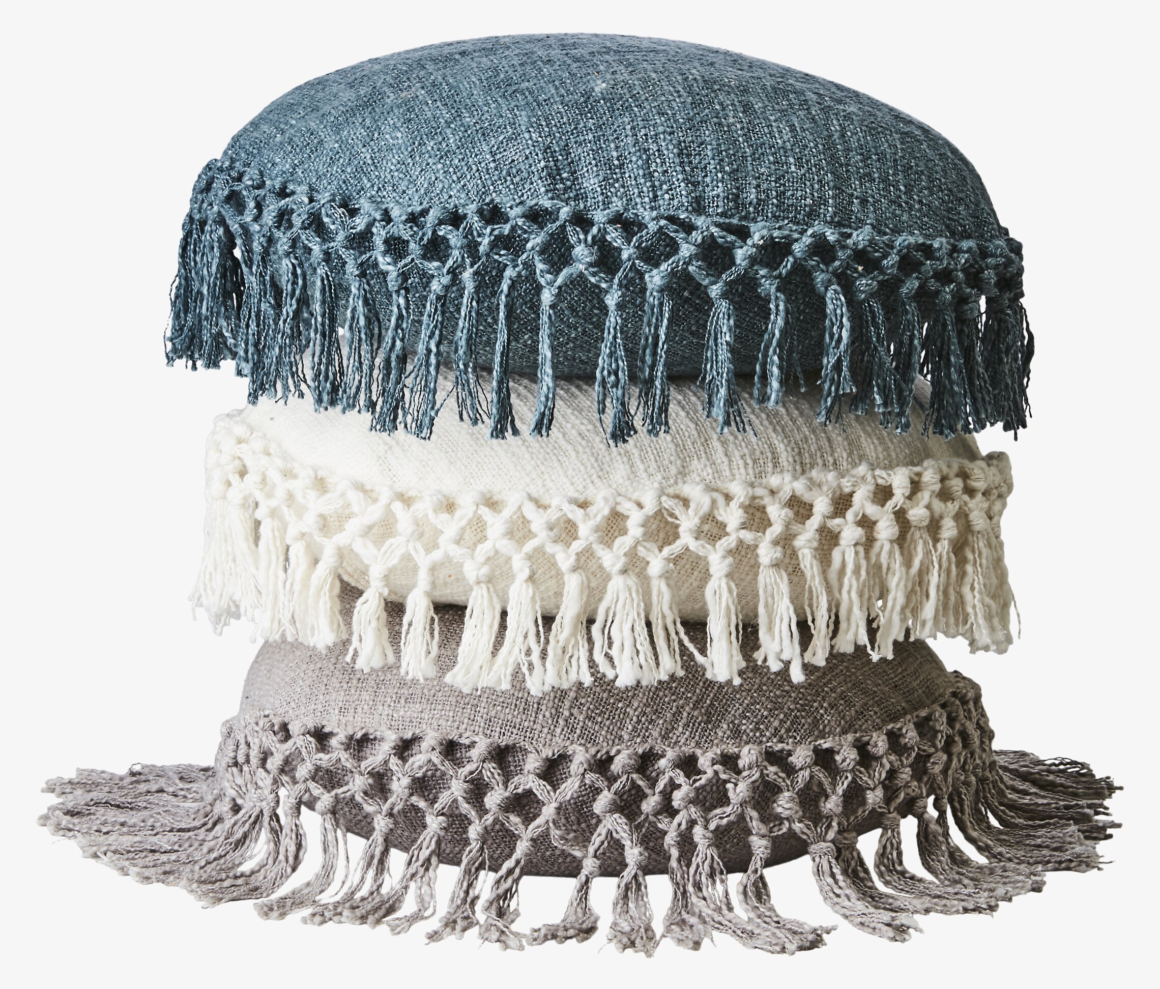 Kudde Fernando Elfenben från Affari med handknutna fransar