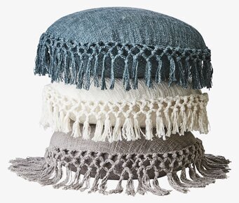 Kudde Fernando Elfenben från Affari med handknutna fransar