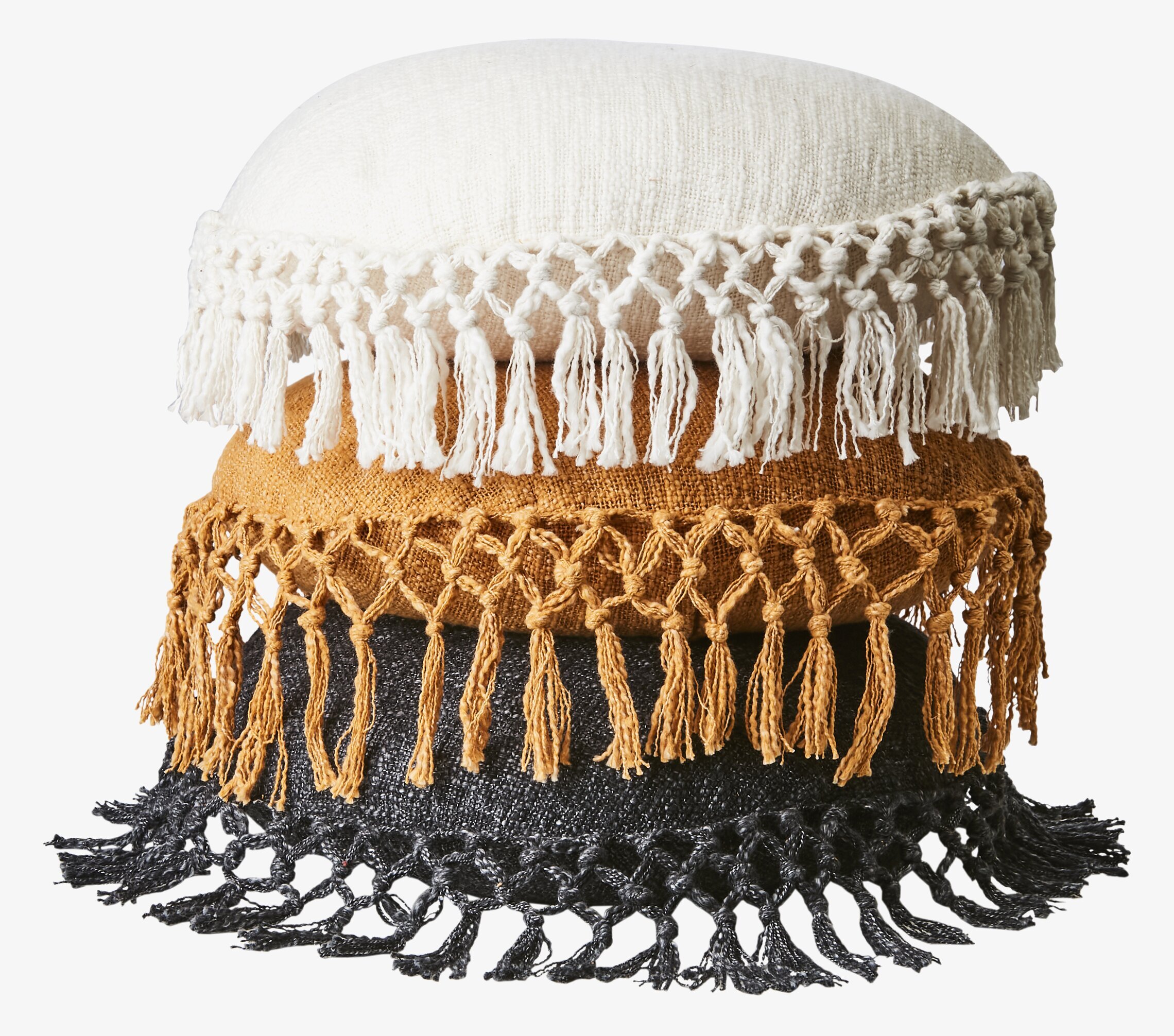 Kudde Fernando Elfenben från Affari med handgjorda fransar