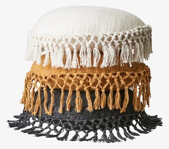 Kudde Fernando Elfenben från Affari med handgjorda fransar