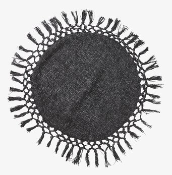 Kudde Fernando Svart från Affari med dekorativa fransar