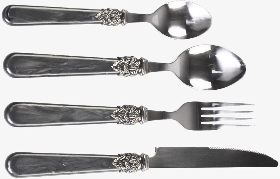 Bestick 16 delar - Antikgrå från Chic Antique med ornament
