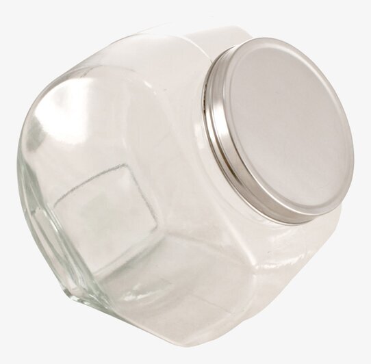 Lutande Glasburk från Strömshaga med rostfritt lock