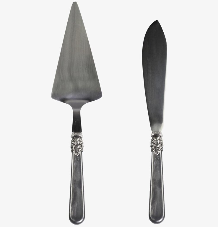 Tårtbestick - Antikgrå från Chic Antique på vit bakgrund