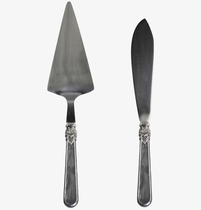 Tårtbestick - Antikgrå från Chic Antique på vit bakgrund