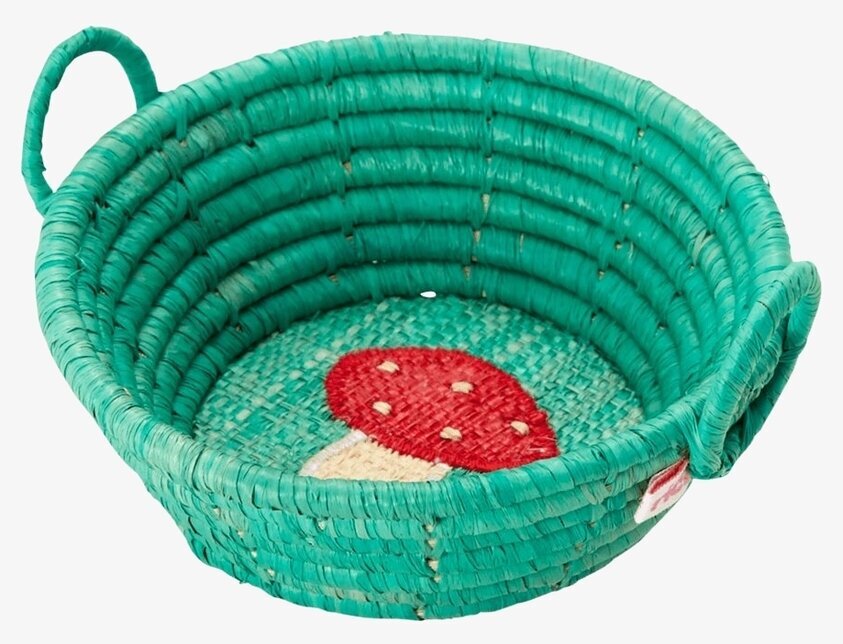 Liten Handbroderad Korg Mushroom XMAS från Rice