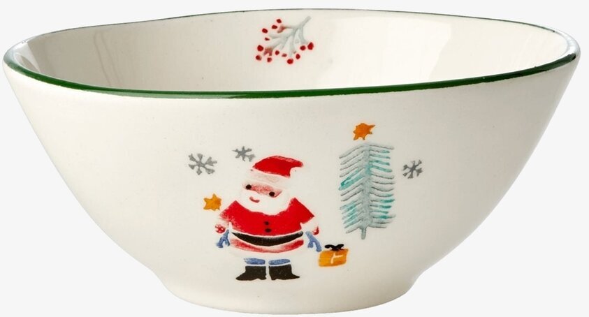Skål Stengods Santa Xmas20 från Rice med julmotiv