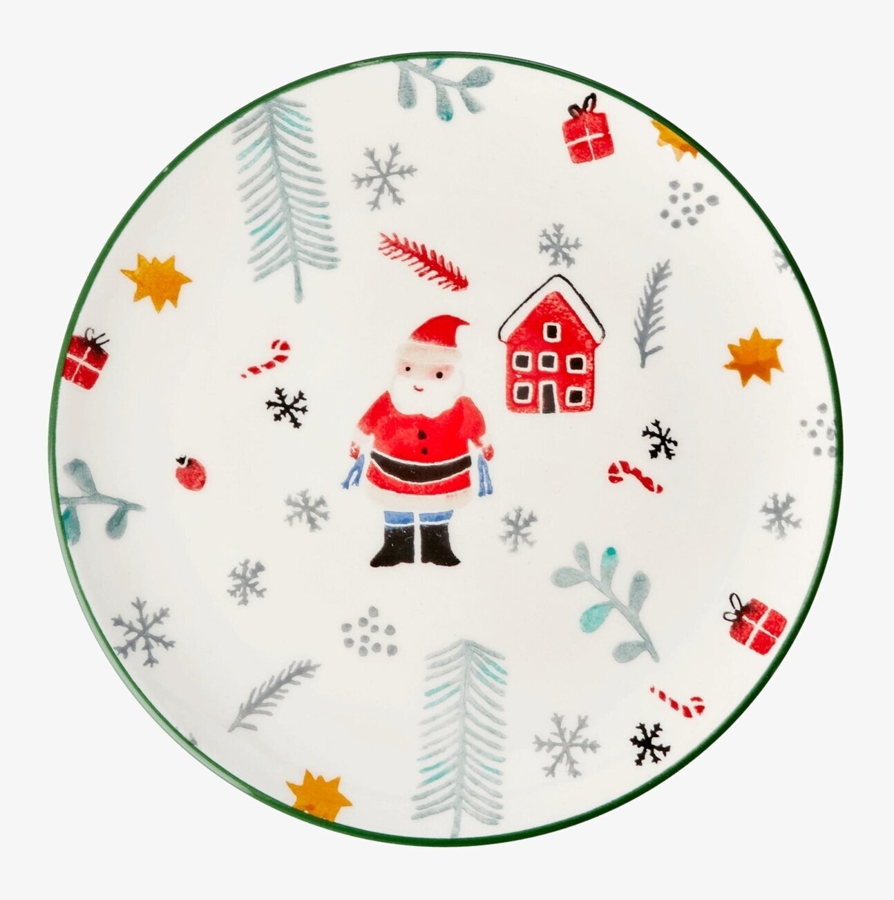 Assiett Stengods Santa Claus Xmas20 från Rice med julmotiv