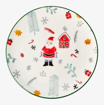 Assiett Stengods Santa Claus Xmas20 från Rice med julmotiv