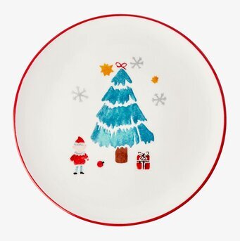 Assiett Stengods Christmas Tree Xmas20 från Rice med julmotiv