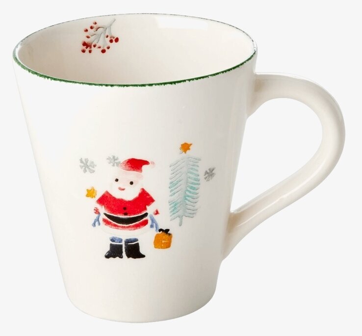 Mugg Stengods Santa Claus Xmas20 från Rice med julmotiv