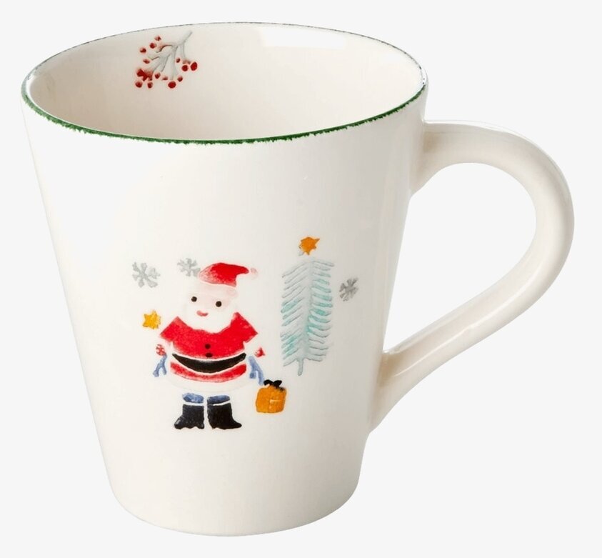 Mugg Stengods Santa Claus Xmas20 från Rice med julmotiv