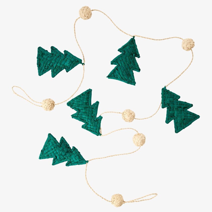 Raffia Christmas Garland Natur Xmas20 från Rice hängande