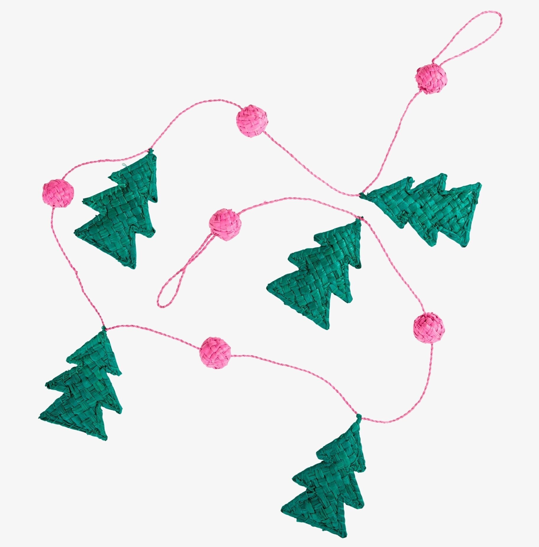 Raffia Christmas Garland Pink Xmas20 från Rice, juldekoration