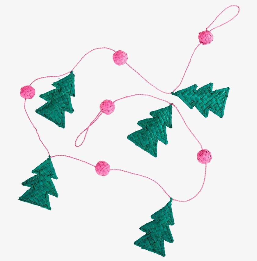 Raffia Christmas Garland Pink Xmas20 från Rice, juldekoration