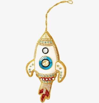 Rocket Shape Ornament Xmas20 från Rice på vit bakgrund