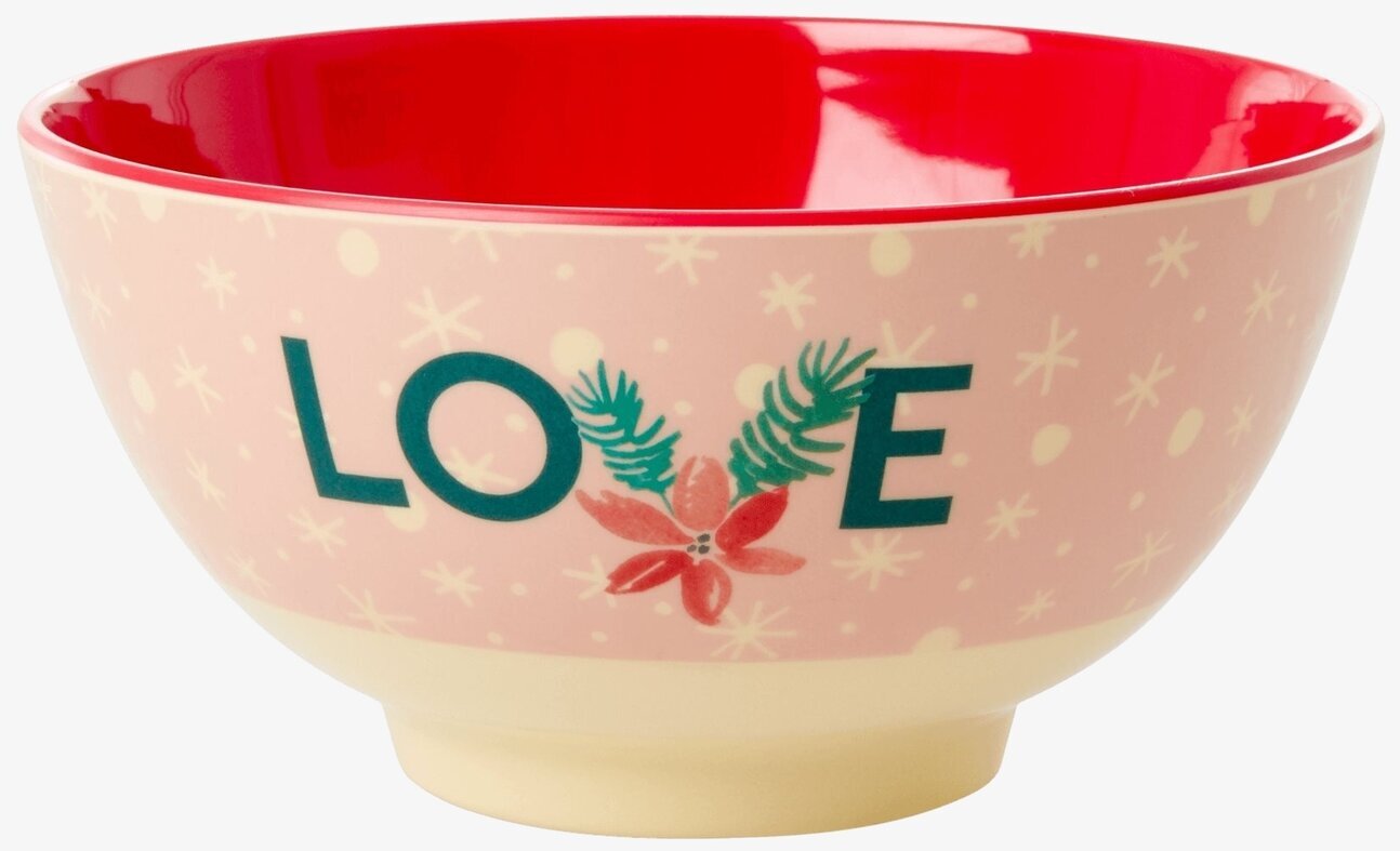 Skål Love Print Xmas20 från Rice med julmotiv och texten LOVE