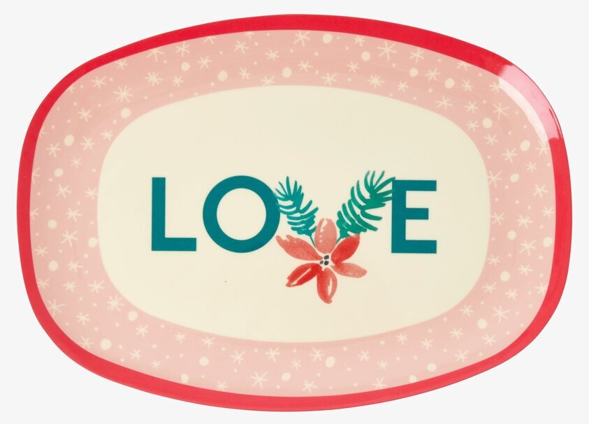 Tallrik Love Print Xmas20 från Rice med julig design