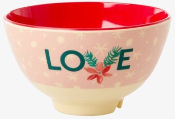 Liten Skål Love Print Xmas20 från Rice med julmotiv