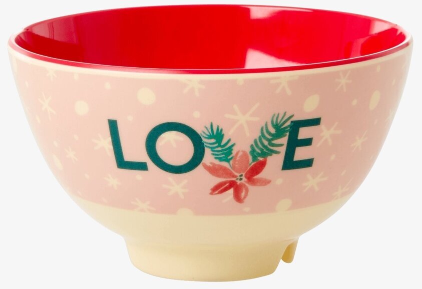 Liten Skål Love Print Xmas20 från Rice med julmotiv
